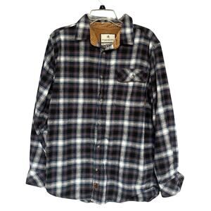 Legendary Whitetails Shirt Mens Medium Blue Gray Plaid Buck Camp Flannel Hunting